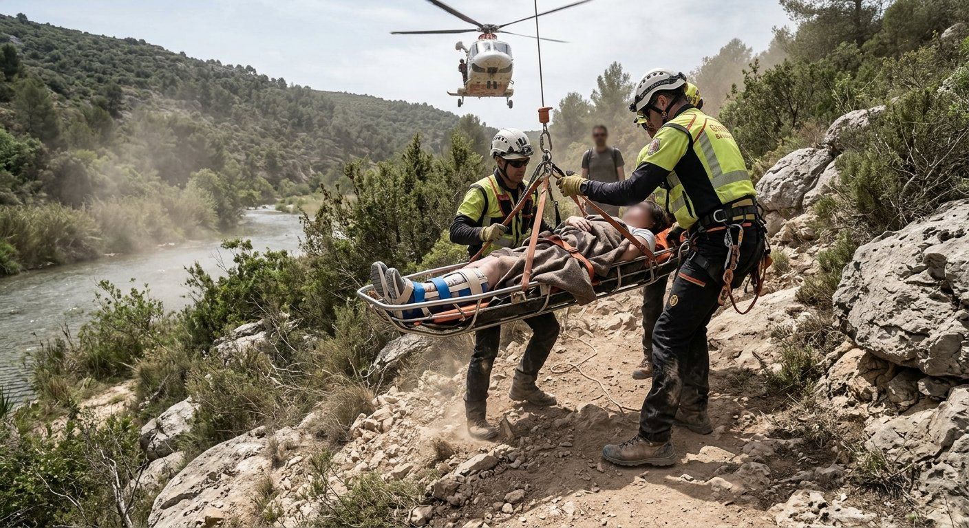La Riba rescues a 45-year-old woman after falling on a path next to the Brugent river and activating a helicopter operation