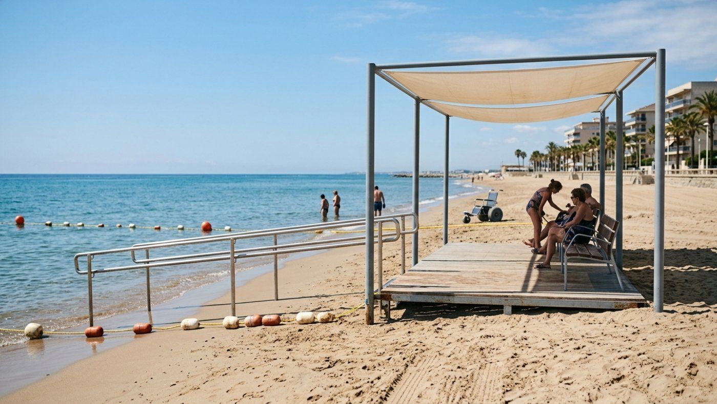 Cambrils enables two adapted bathing areas with an investment of 60,500 euros on Ardiaca beach and La Llosa beach