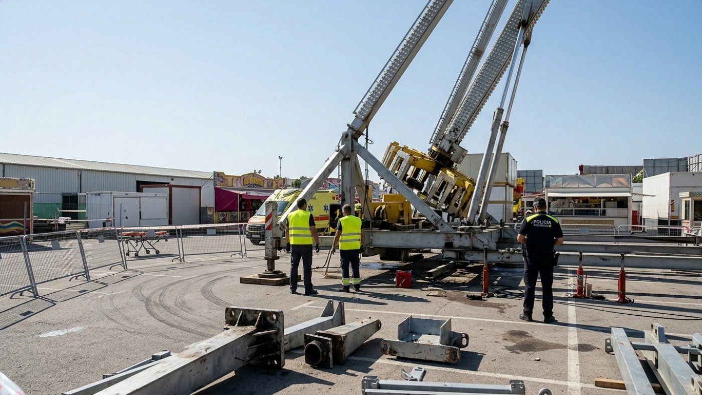 Les Firetes de Lleida: un enganxall trencat durant el muntatge de la High Energy deixa un treballador de 58 anys amb diverses fractures