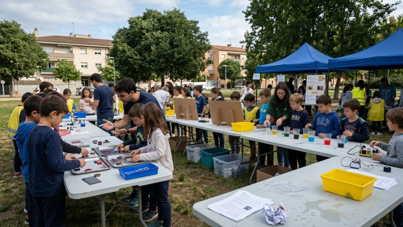Girona turns the Migdia park into a laboratory: 55 workshops and a thousand children at the 18th Science Fair