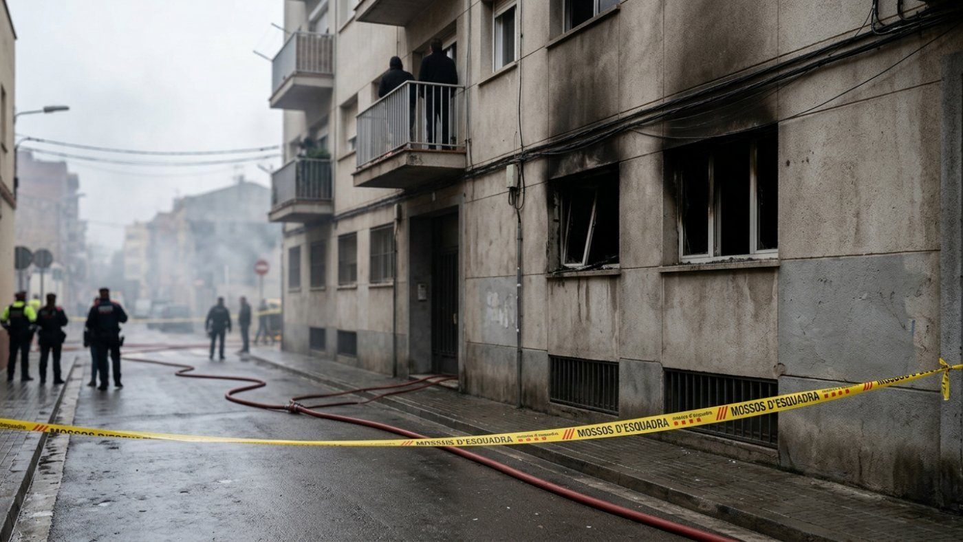 The Bombers put out a fire on the fifth floor of 282 Núria street in 23 minutes, with no victims, in La Maurina.