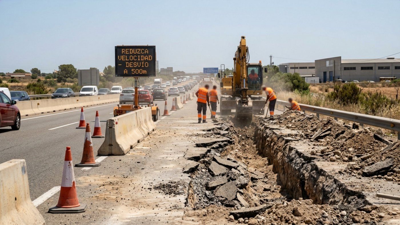 Cambrils closes the right lane of the AP-7 between km 261.8 and 270.3 until June 4