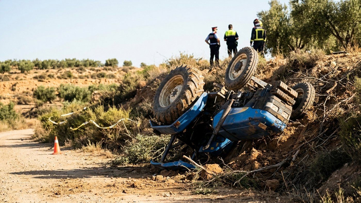 el vuelco de un tractor en un camino rural de les  2026 05 11 02 11 57
