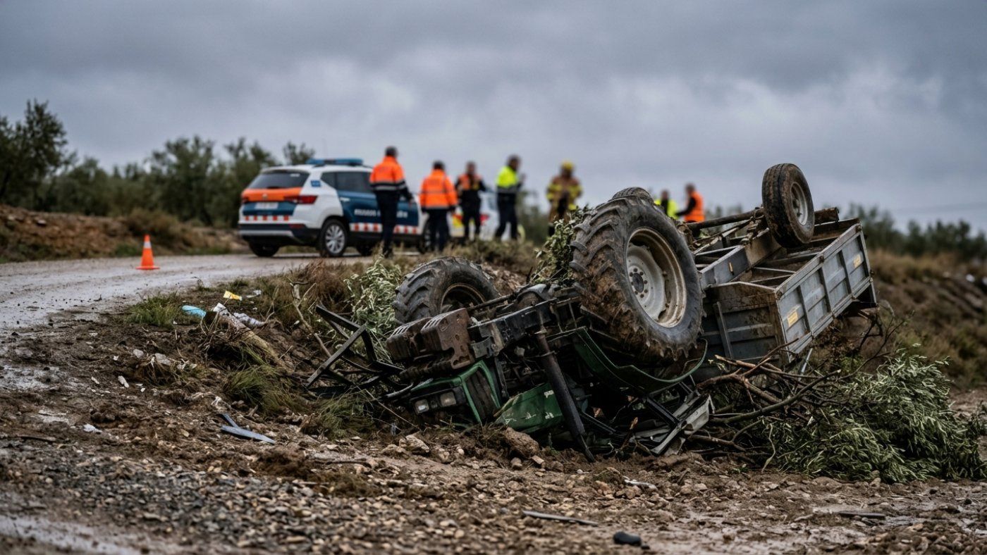 el vuelco de un tractor en els omellons lleva a 40 2026 05 11 05 05 55