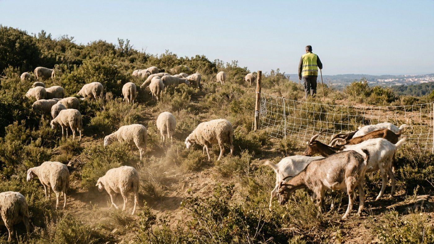 A flock of 240 animals cleans the mountain in Salou at a lower cost than that of a municipal brigade