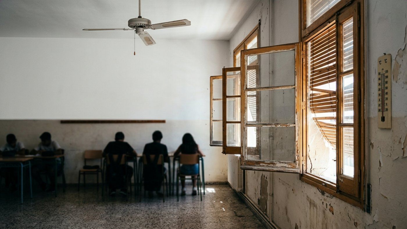 The obsolete isolation of schools drags Girona towards 43 days of extreme heat in the school calendar