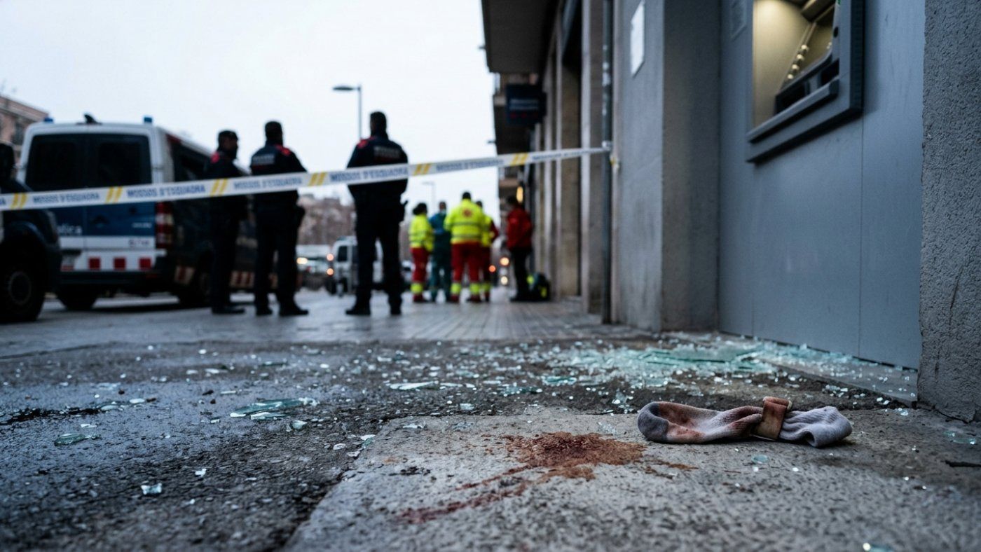 An improvised sock contained an arterial hemorrhage after an assault at an ATM in Lleida