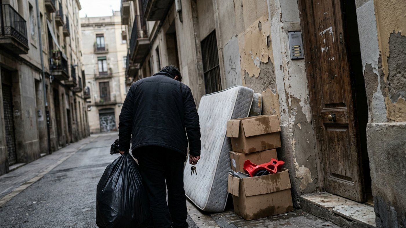 La negativa de la propiedad a pactar desaloja en el Raval a una familia con 3 años en lista de emergencia
