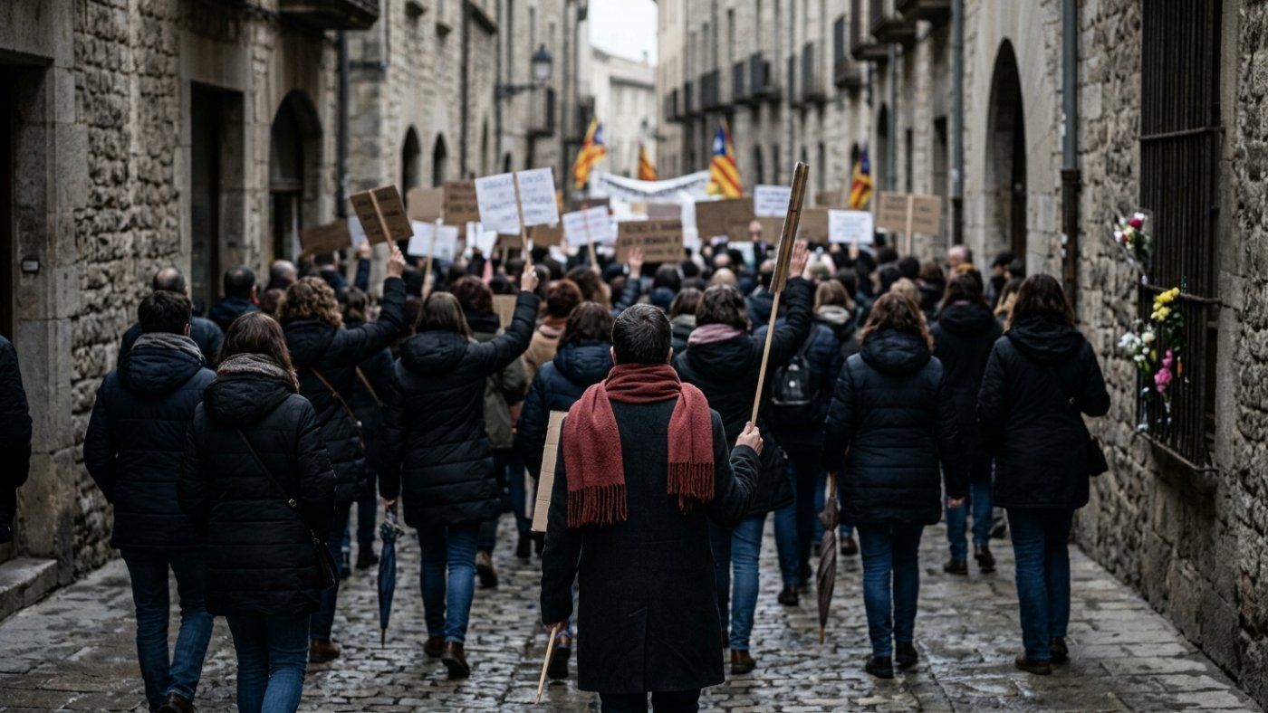 El 21,52% de seguimiento oficial choca con la masiva movilización docente en Girona