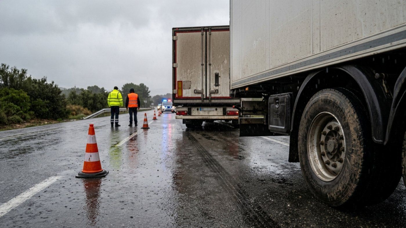la lluvia obliga a mantener un carril cortado en l 2026 05 19 00 56 43