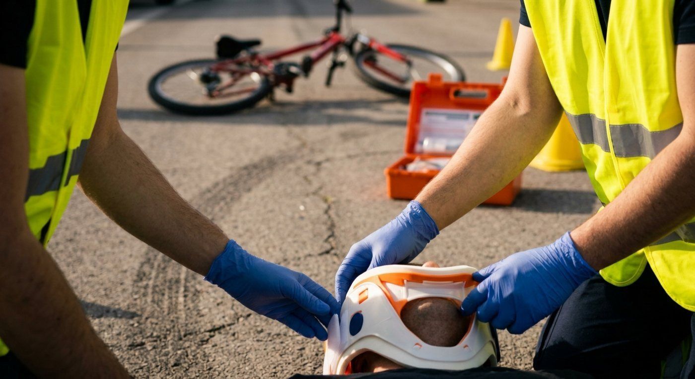5 estudiants en pràctiques prenen el control d'un accident a Salt després del fall del fre