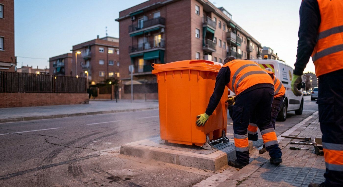 The operators replace 4,250 containers in L'Hospitalet in the early morning to avoid traffic disruptions