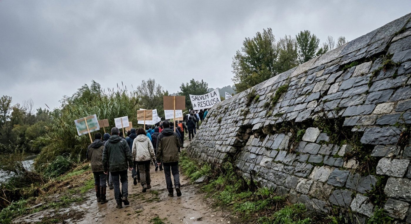 Eliminar la resclosa d'Ullà para recuperar el cauce natural enfrenta a los municipios que exigen su reparación para conservar humedales
