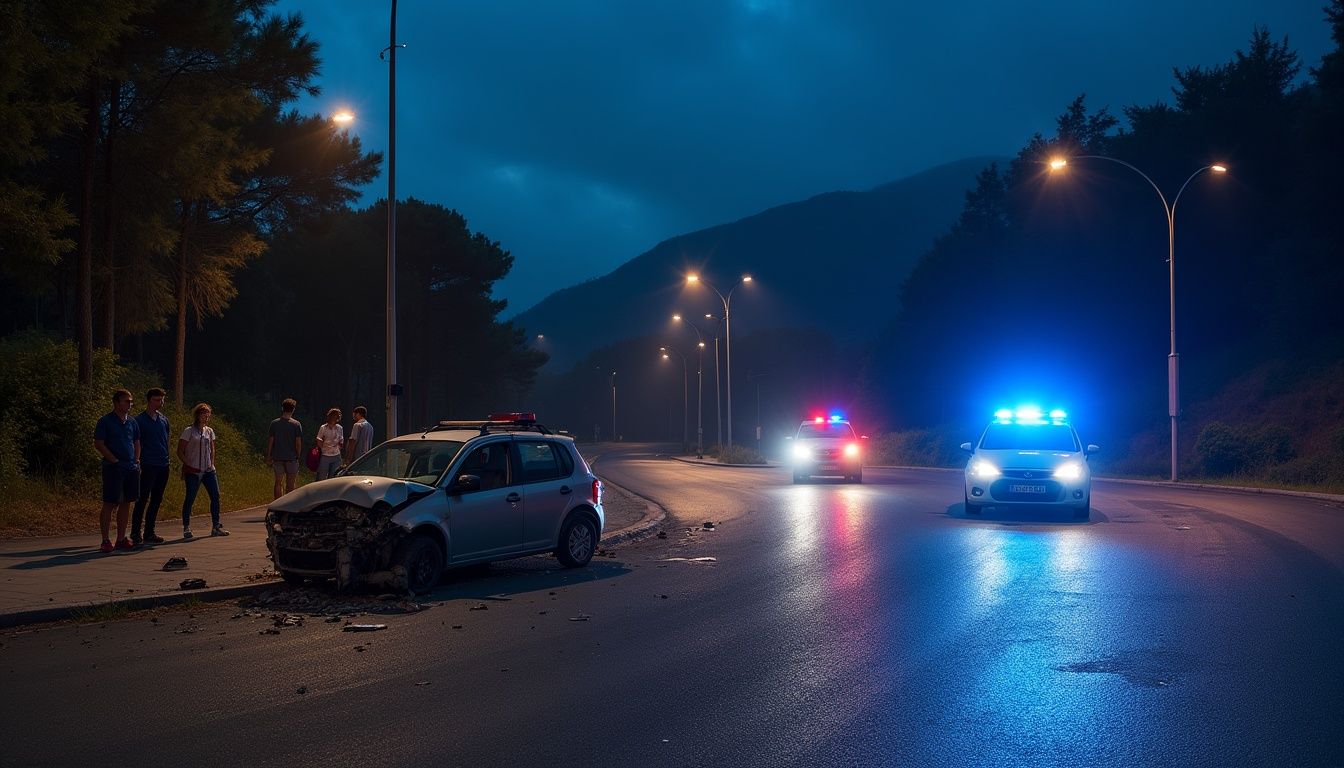 4 menors detinguts després de fugir a 150 km/h per l'A-2 i xocar en una rotonda d'Olesa