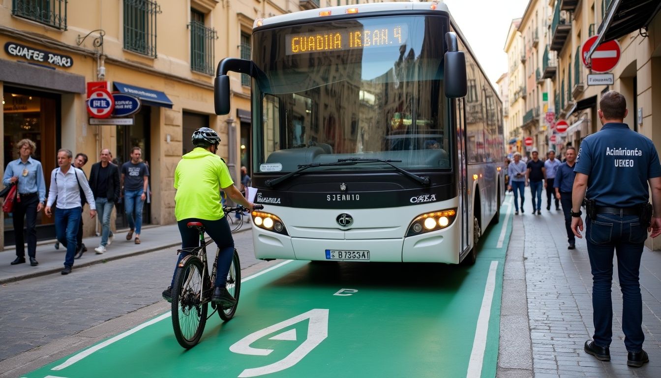 Un autobús multat a Figueres per aturar-se en carril bici: la sanció es va cobrar a l'acte