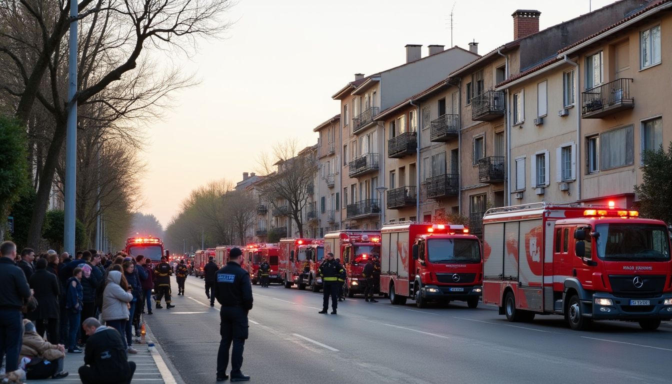 Vuit dotacions i dues ambulàncies per a un sol edifici en flames a Puigcerdà Vuit dotacions i dues ambulàncies per a un sol edifici en flames a Puigcerdà