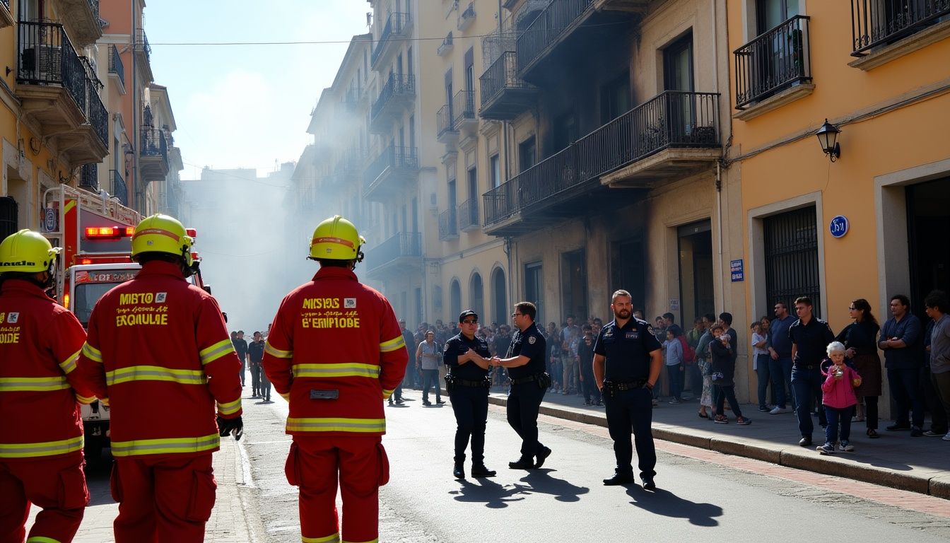 Sis dotacions de Bombers i quatre de Mossos desallotgen un bloc al Pont Major Sis dotacions de Bombers i quatre de Mossos desallotgen un bloc al Pont Major