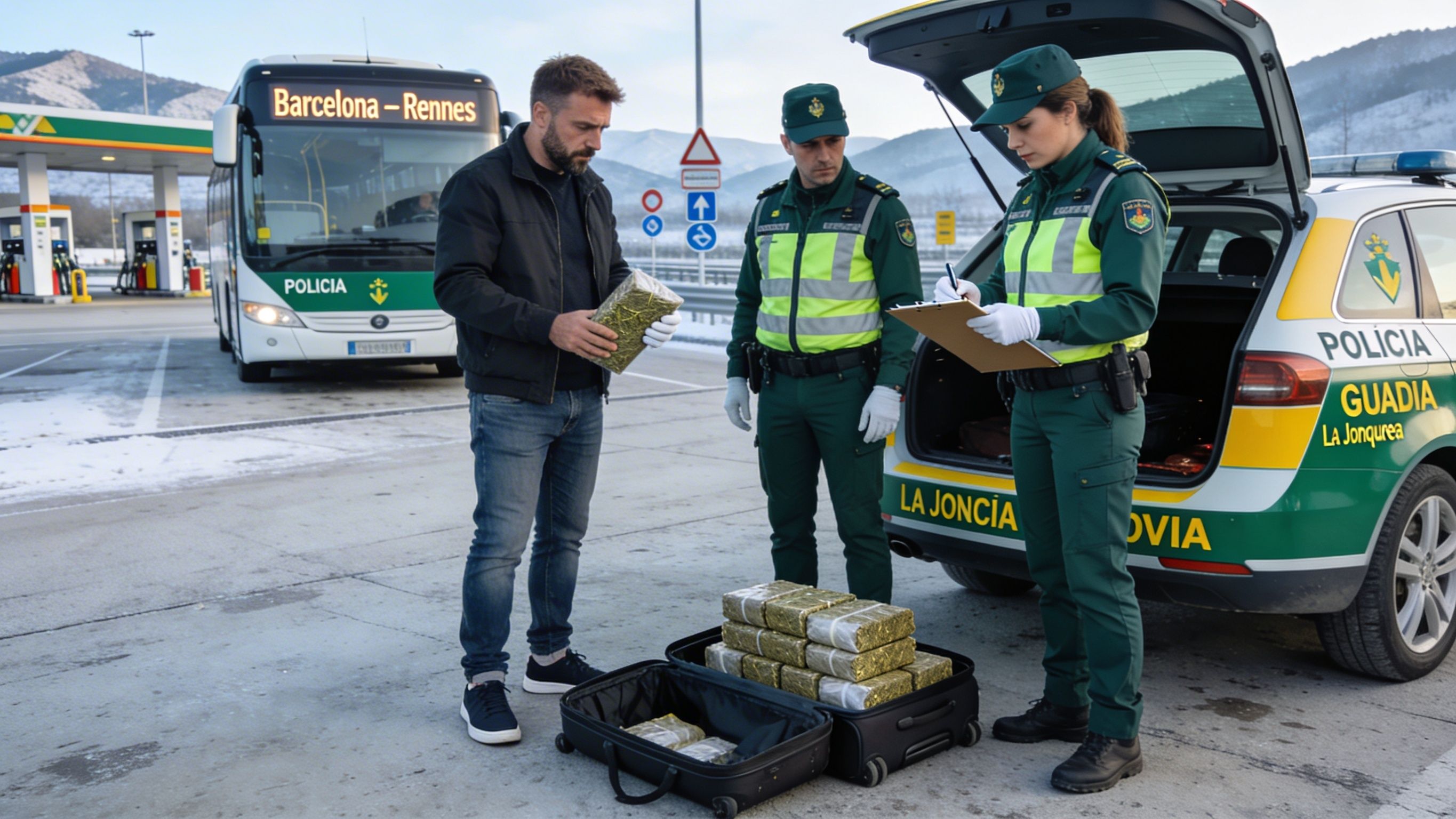 14,6 quilos d'haixix en una sola maleta: la troballa en un autobús Barcelona-Rennes 14,6 quilos d'haixix en una sola maleta: la troballa en un autobús Barcelona-Rennes