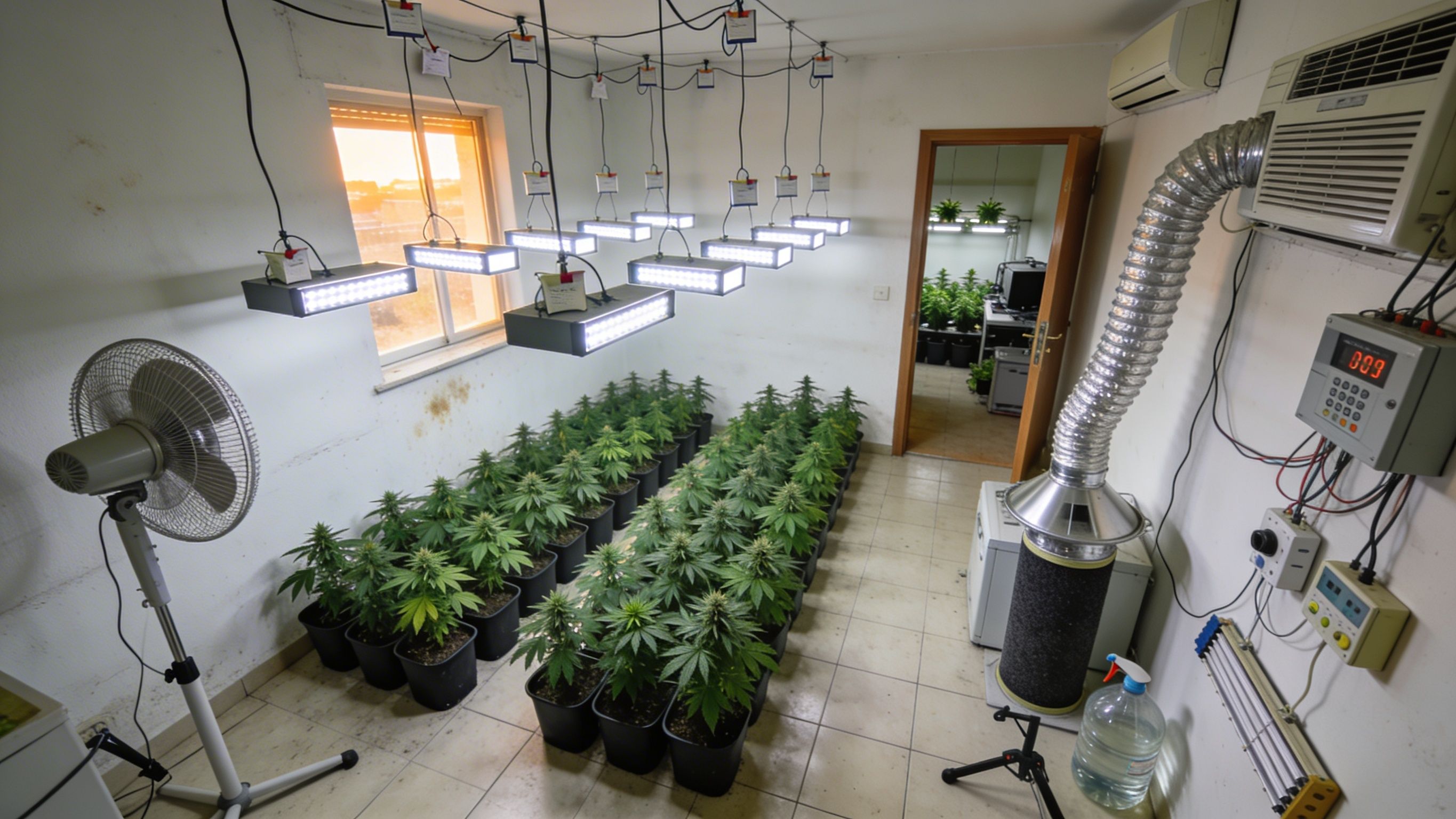 266 plantes de marihuana entre el menjador i dues habitacions: així era el pis de Figueres
