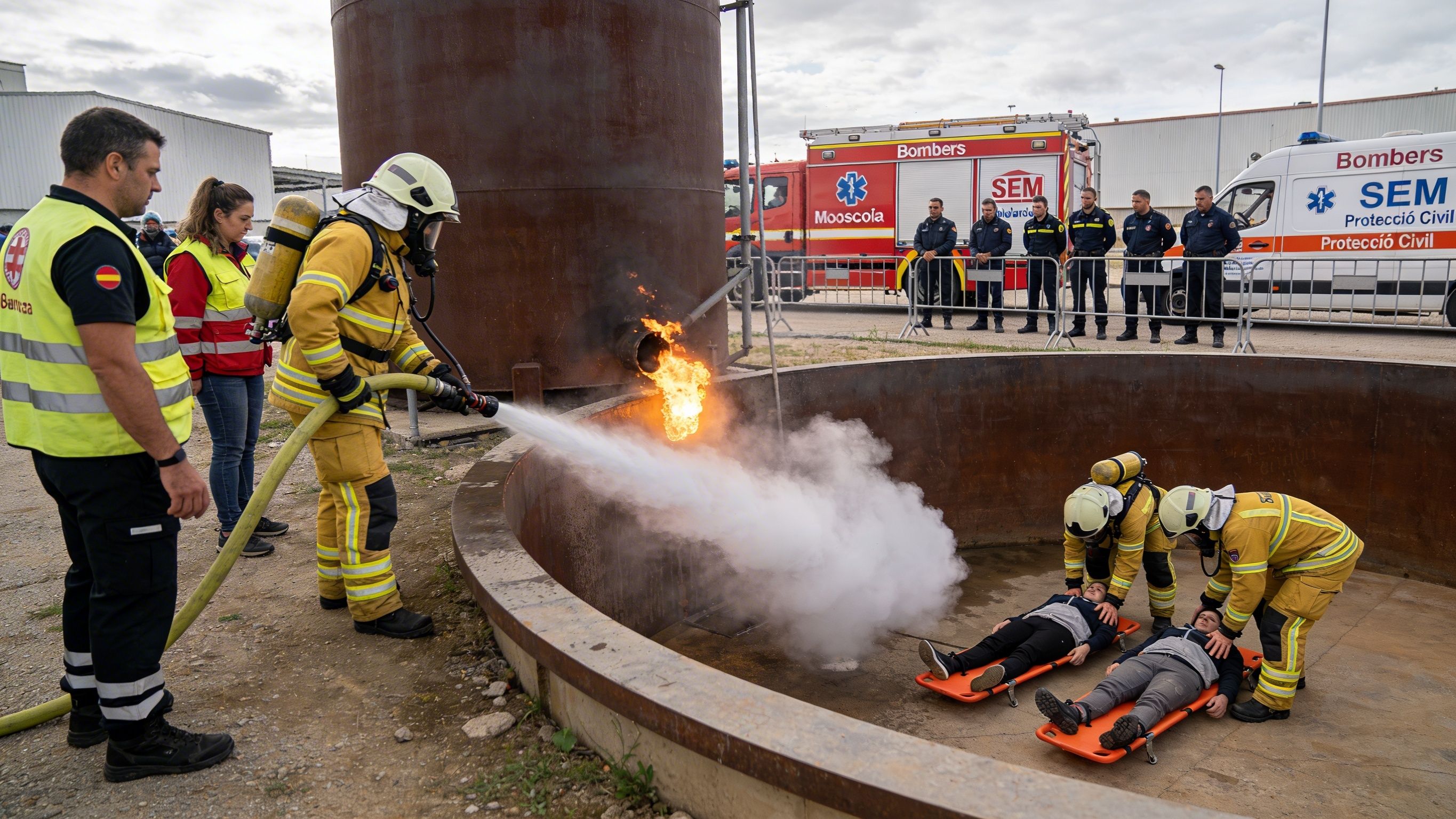 Una fuga simulada d'epiclorhidrina activa el PLASEQCAT i confina tota la plantilla a Celrà