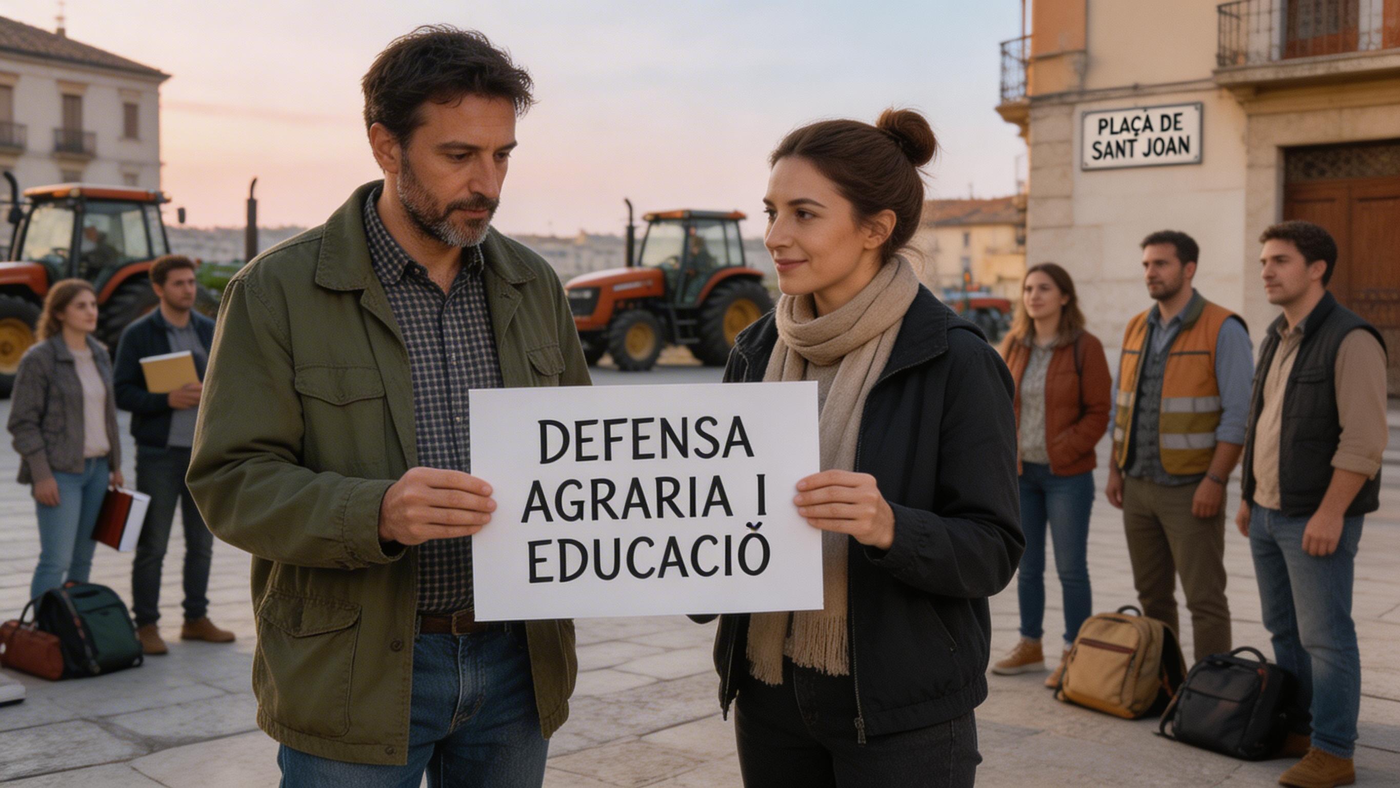 17 de març: agricultors es mobilitzen juntament amb el professorat en cinc punts de Catalunya