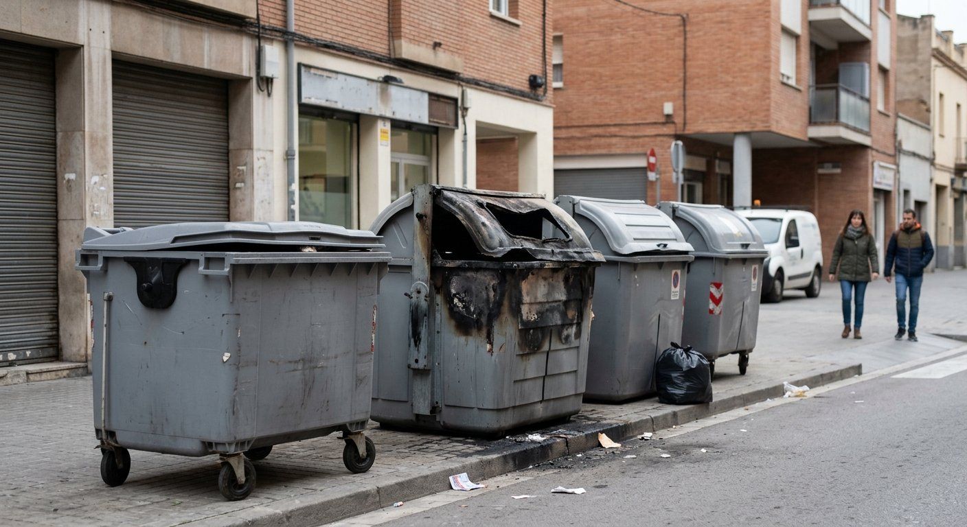465 containers vandalized in Lleida in 2025: 205 burned, 229 unusable and 31 missing