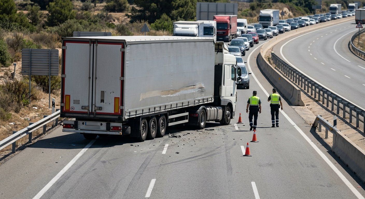 un camion bloquea un carril en la ap 7 retenciones 2026 04 12 04 07 10 un camion bloquea un carril en la ap 7 retenciones 2026 04 12 04 07 10
