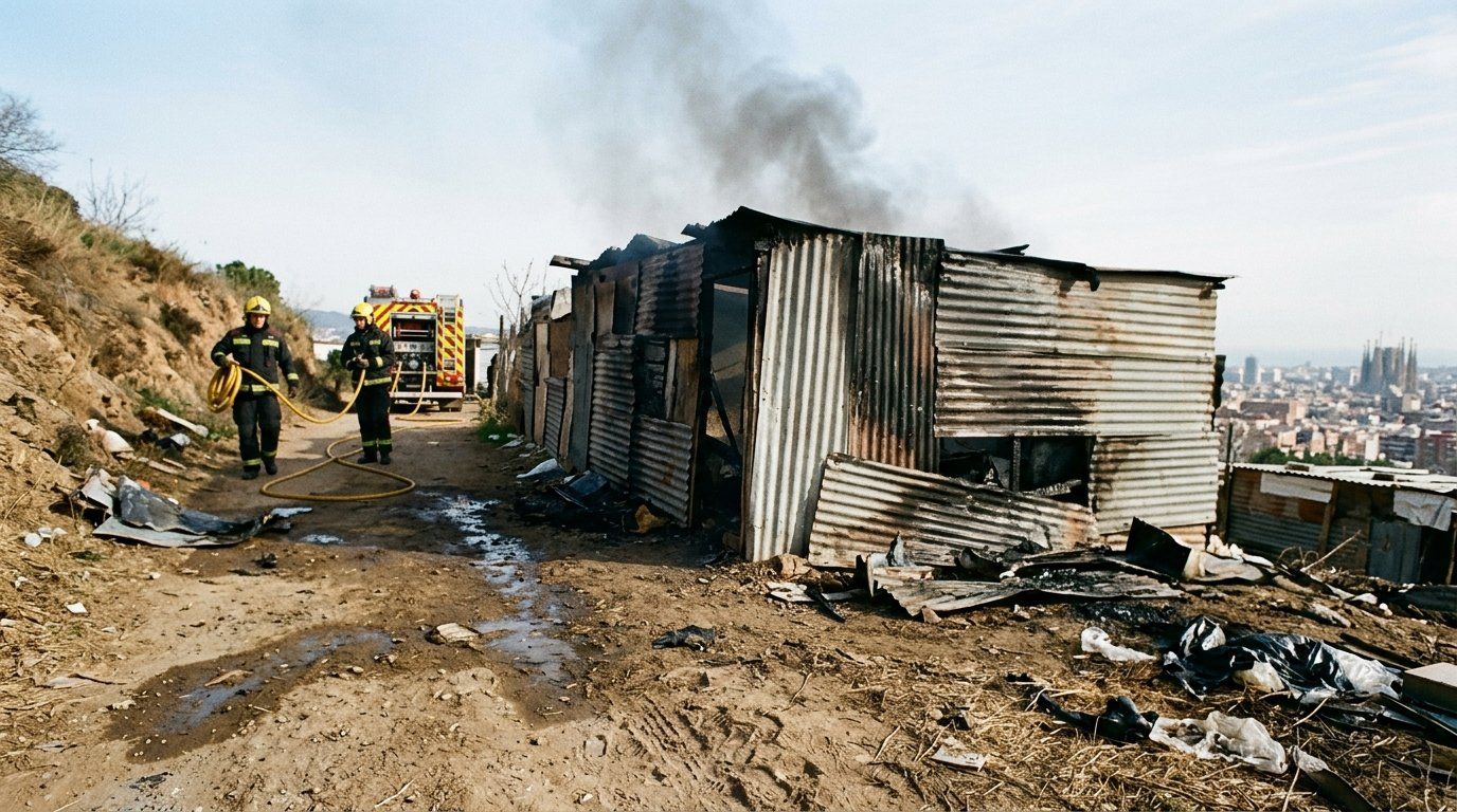 una barraca arde en montjuic humo negro visible de 2026 04 13 02 10 02 una barraca arde en montjuic humo negro visible de 2026 04 13 02 10 02