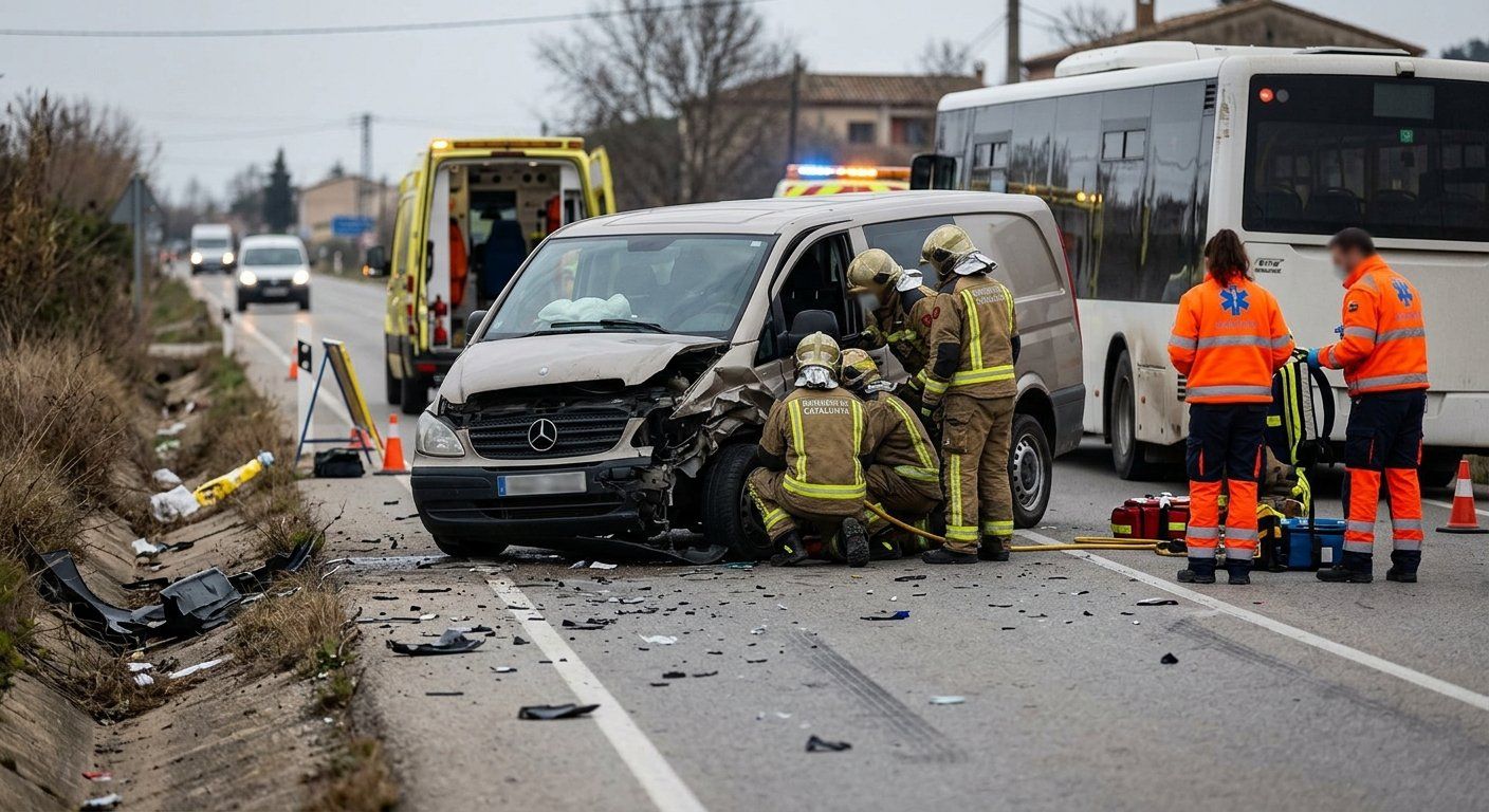 tres heridos graves en la gi 634 en jafre tras un  2026 04 23 06 16 13