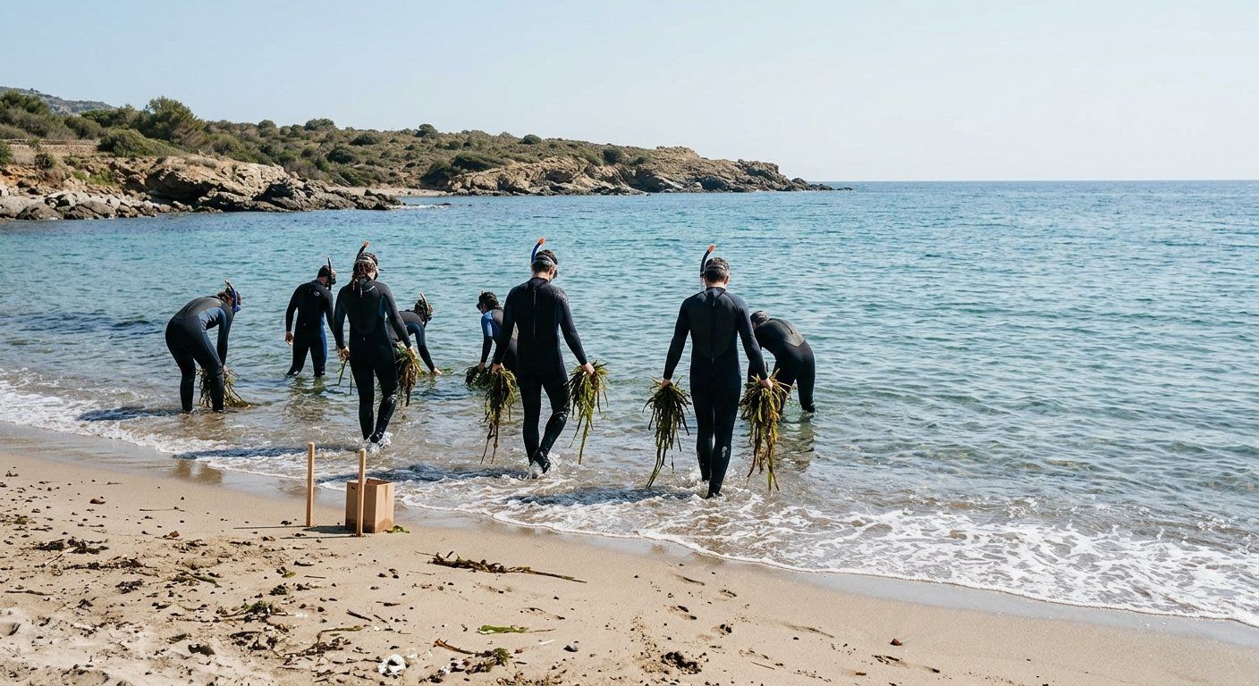 recogen decenas de haces de posidonia en llanca pa 2026 04 27 06 12 46