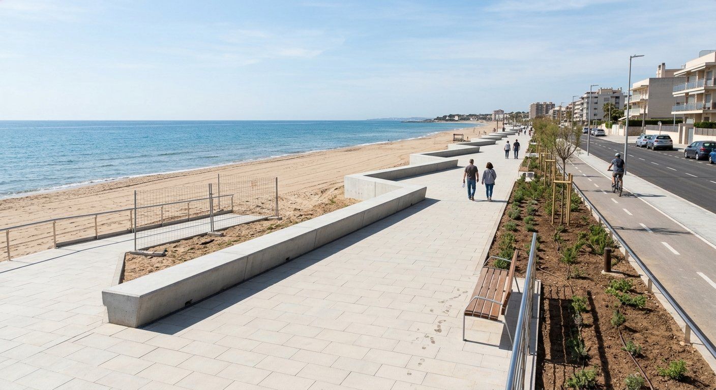 La Pineda estrena paseo marítimo tras 14 meses y 7,2 millones de inversión