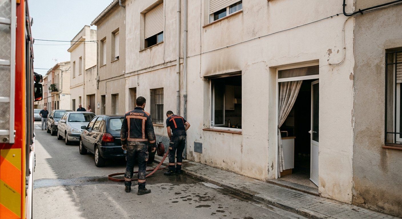 A fire on Tarragonès street in El Vendrell leaves an elderly person hospitalized for smoke
