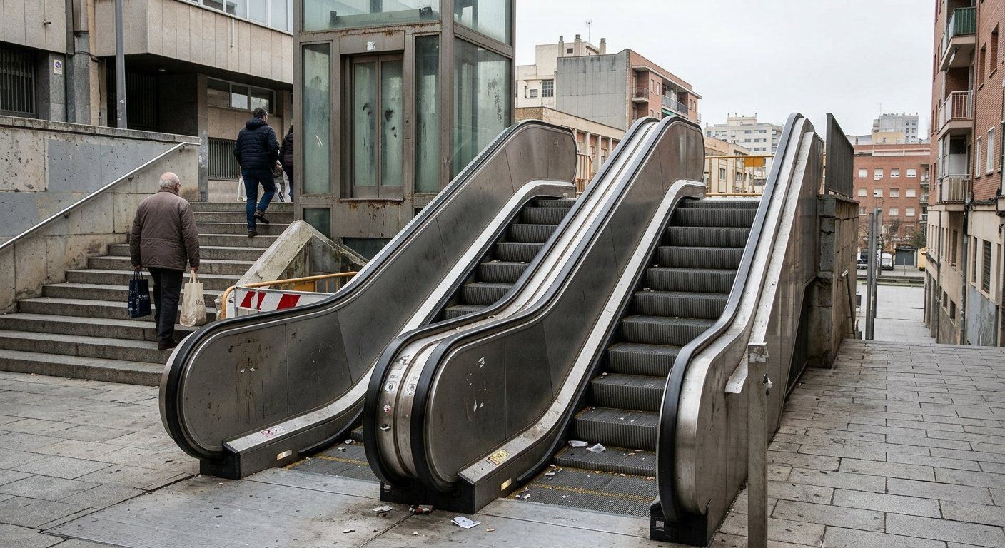 Lleida deja medio año sin servicio las escaleras que salvan 10 metros entre Sant Joan y el Canyeret